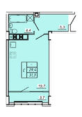 13 этаж Квартира-студия -1